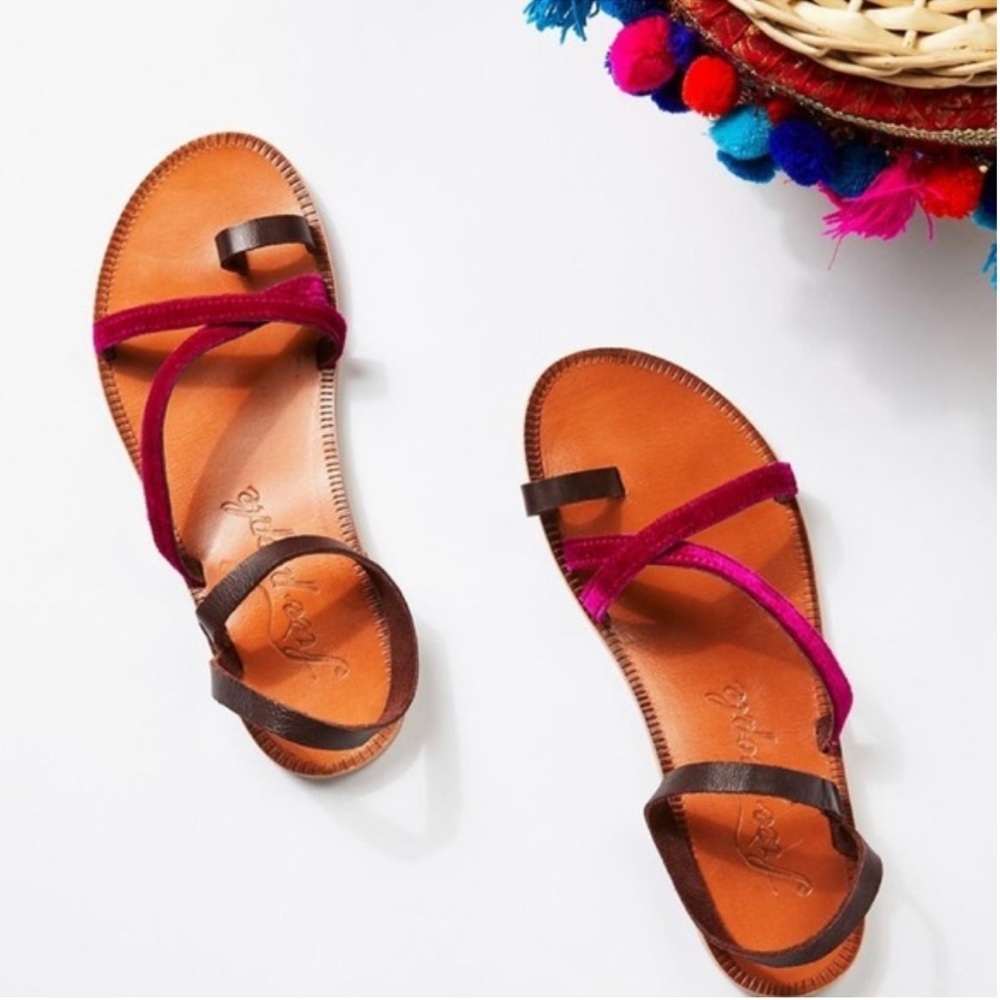 Free People Isle Of Capri Leather Sandals NWOT Size 38